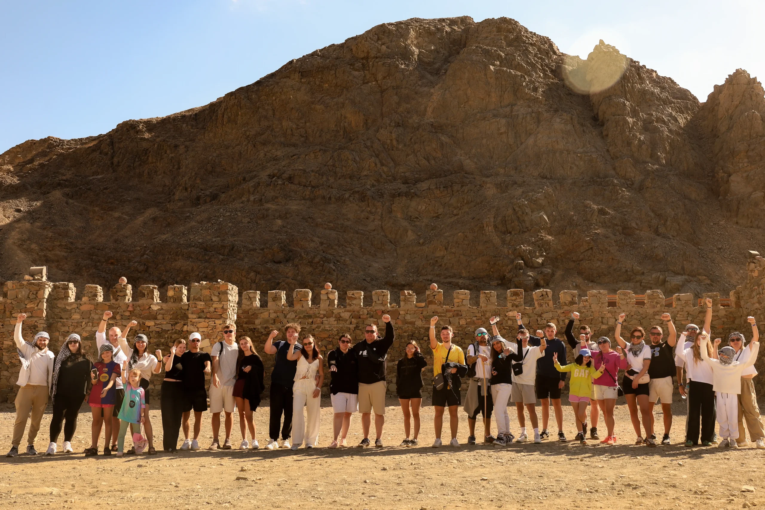european tourist group in the valley of safari red sea tours