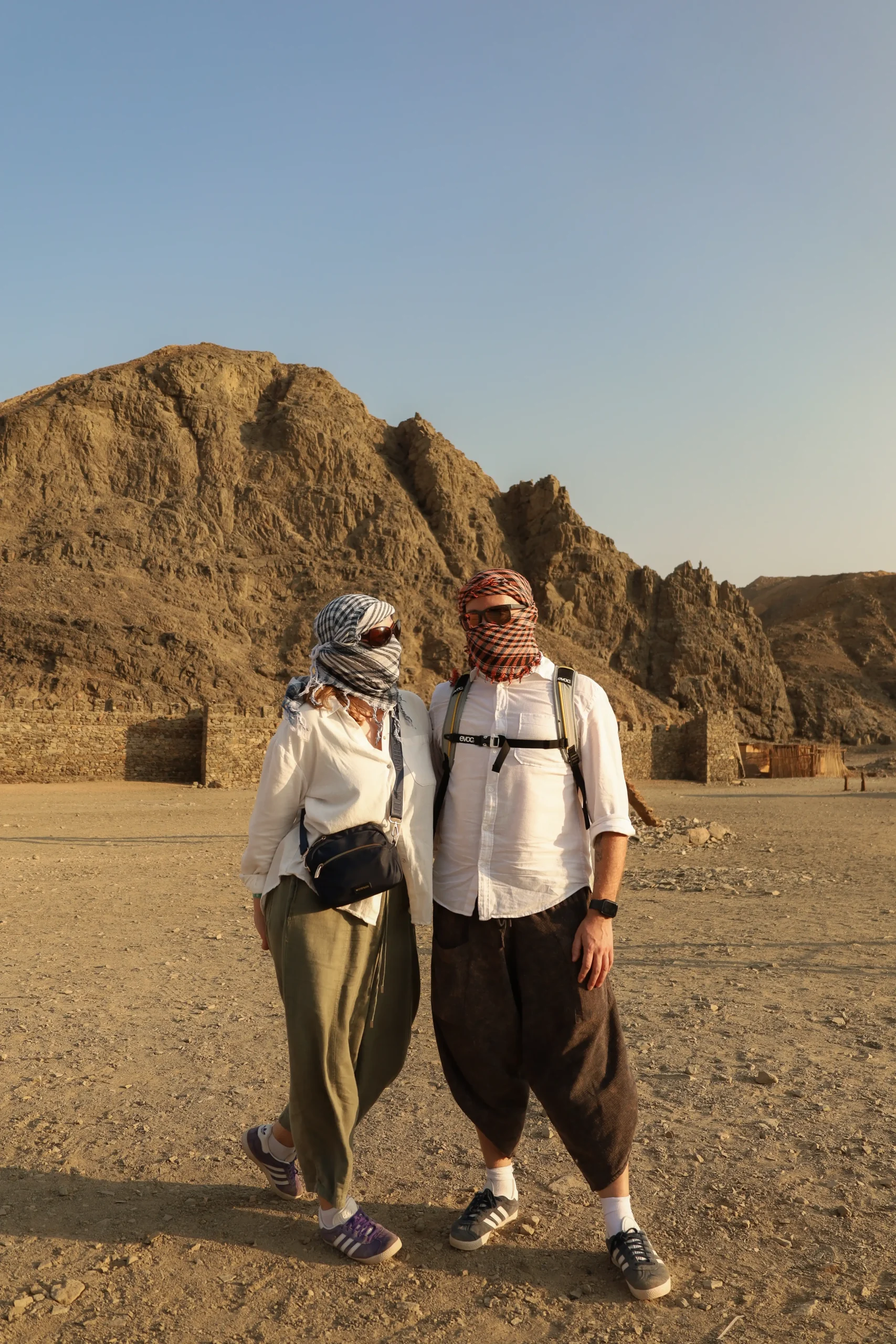 Couple relaxing at Bedouin camp Quad Safari Marsa Alam
